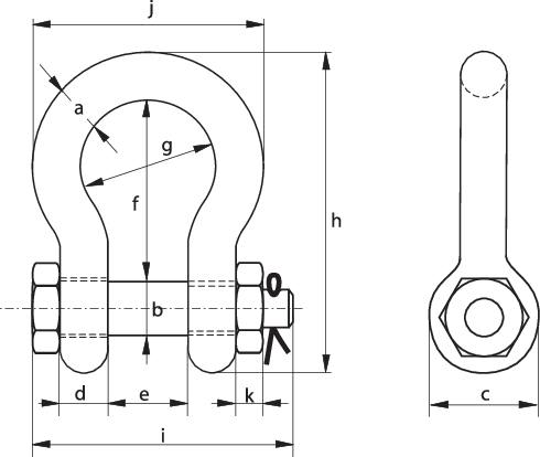 Green Pin Bow Shackles, Safety Bolt G-4163 | Certex Norge